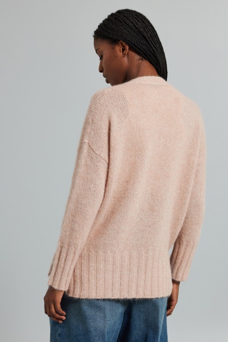 Cardigan con micro paillettes