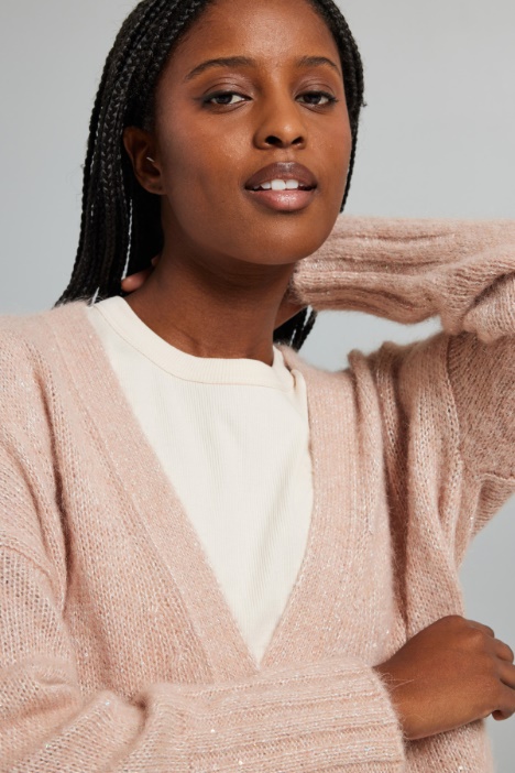 Cardigan con micro paillettes