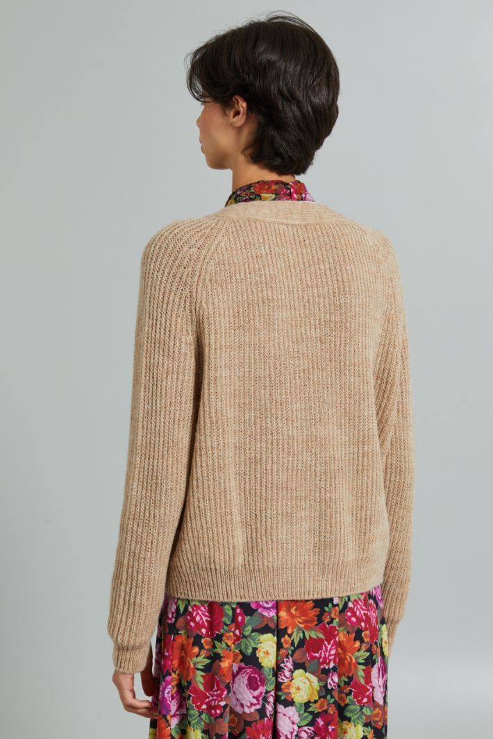 Rib-knit alpaca cardigan Intrend - 2