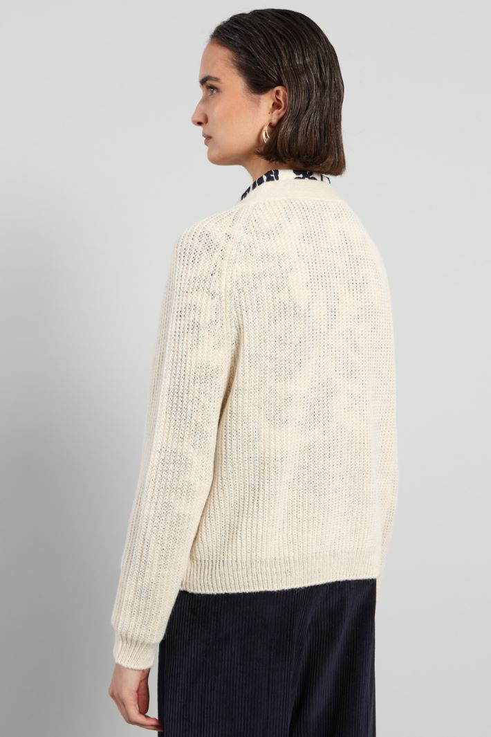 Rib-knit alpaca cardigan Intrend - 2