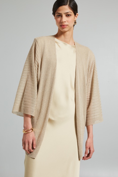 Cardigan morbido con cintura