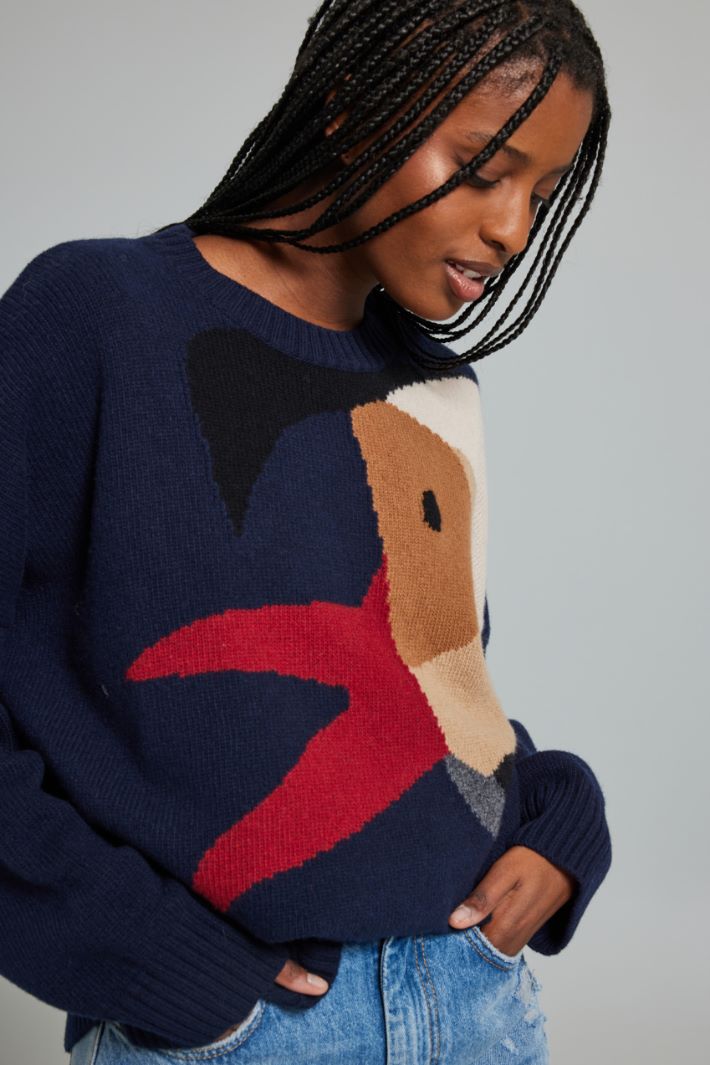 Inlaid wool sweater Intrend - 3