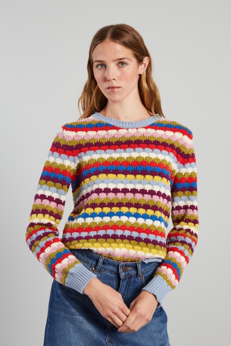 Sweater with fan stitch Intrend