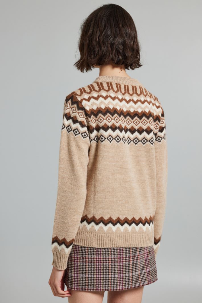 Jacquard alpaca and wool sweater Intrend - 2