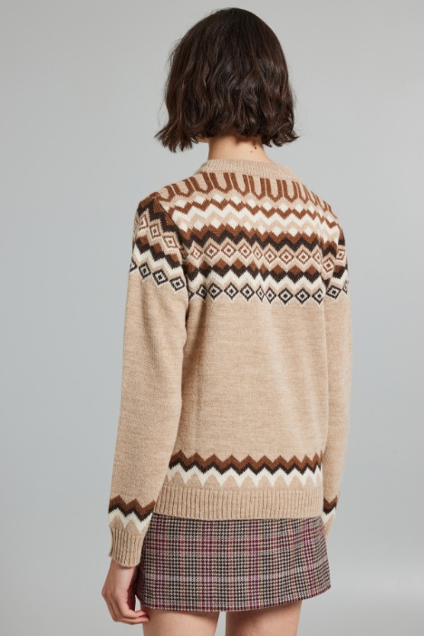 Maglia in alpaca e lana jacquard