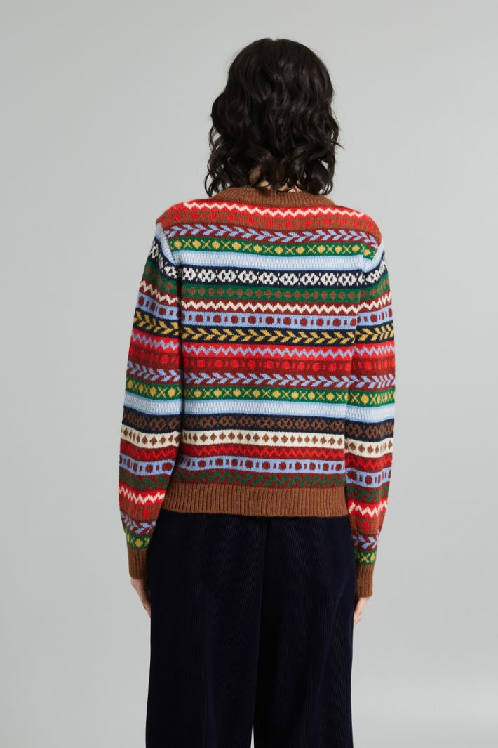 Jacquard alpaca and wool sweater Intrend - 2