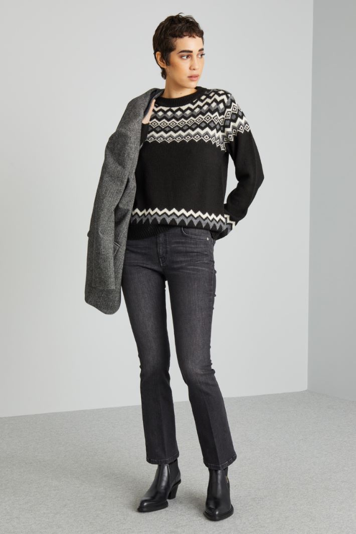 Jacquard alpaca and wool sweater Intrend