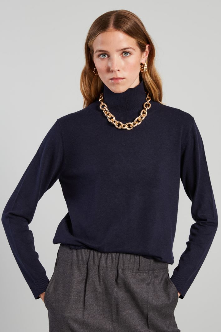 Silk and wool yarn turtleneck sweater Intrend - 3