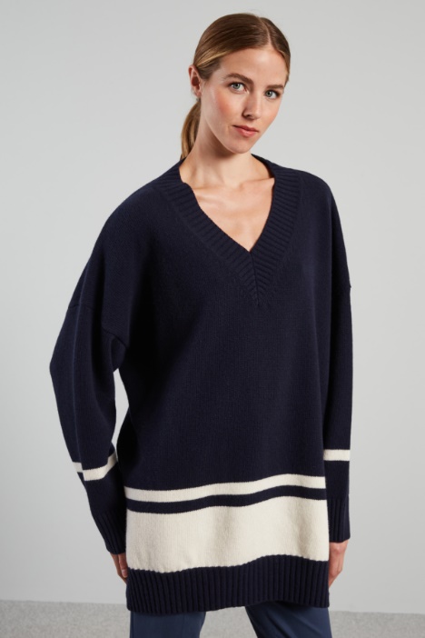 Long wool yarn sweater Intrend