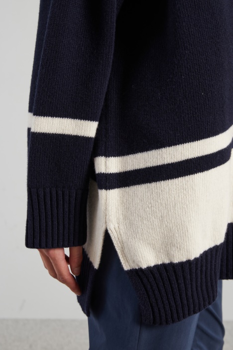 Maglia lunga in pura lana