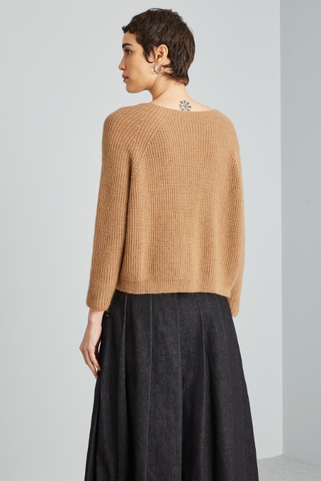 Maglia a coste in mohair