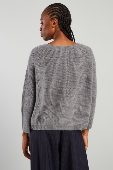 Maglia a coste in mohair