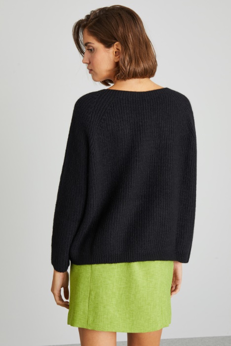 Maglia a coste in mohair