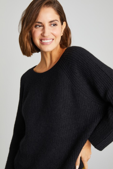 Maglia a coste in mohair