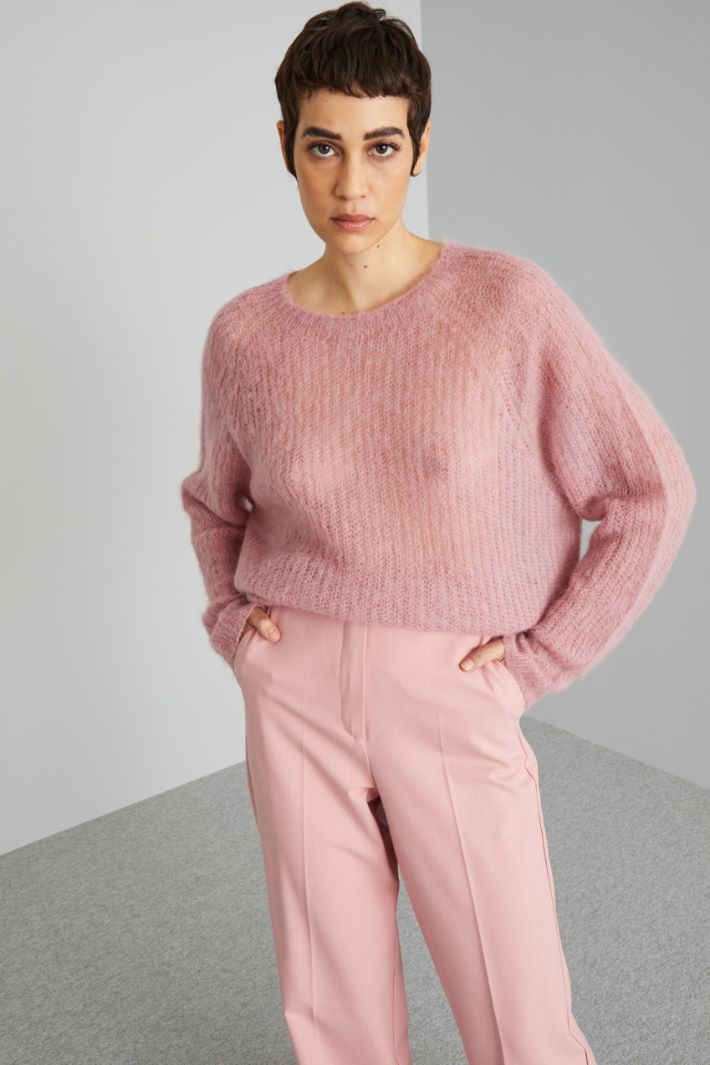 Round neck mohair sweater Intrend - 3