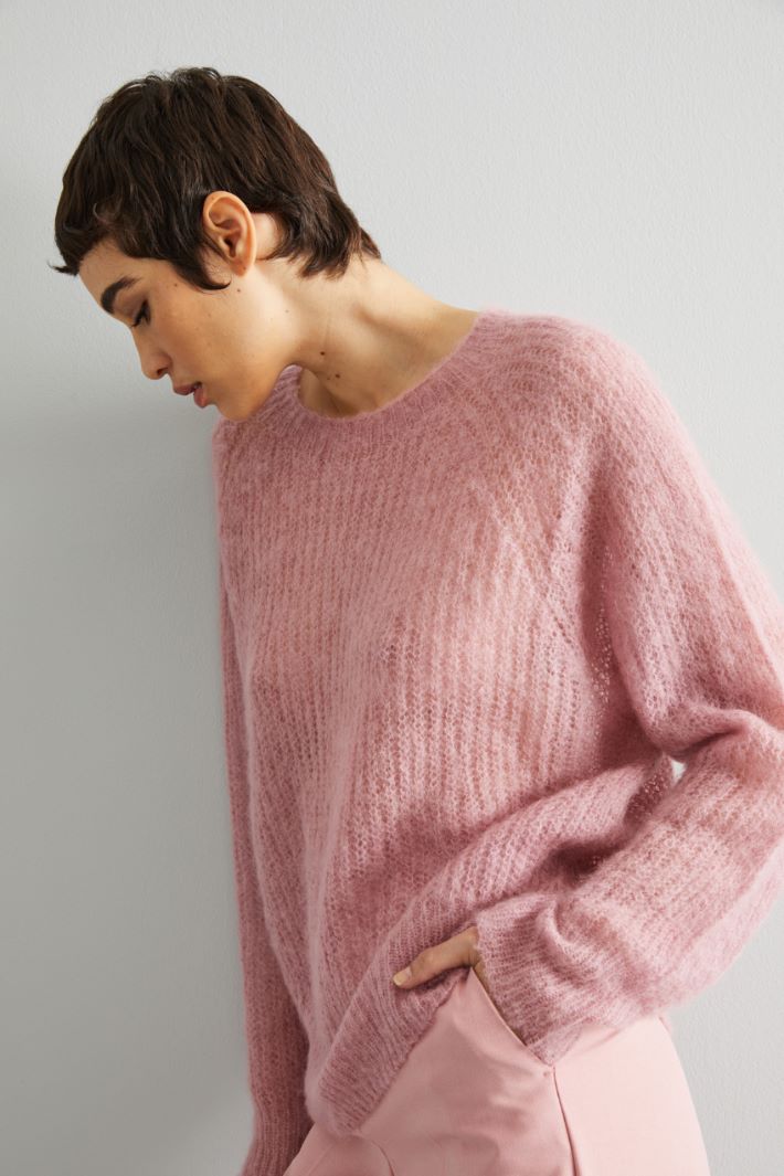 Round neck mohair sweater Intrend - 4