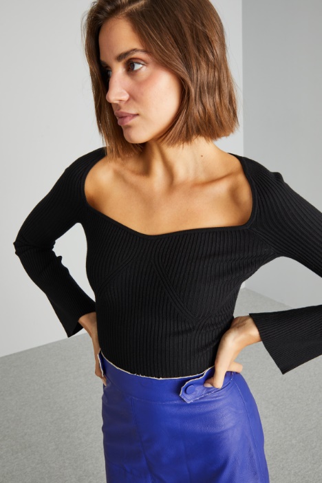 Maglia scollo a cuore