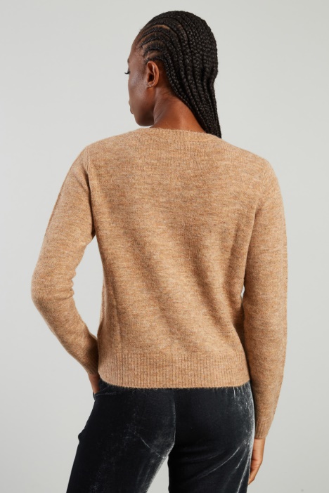 Maglia con strass e perline