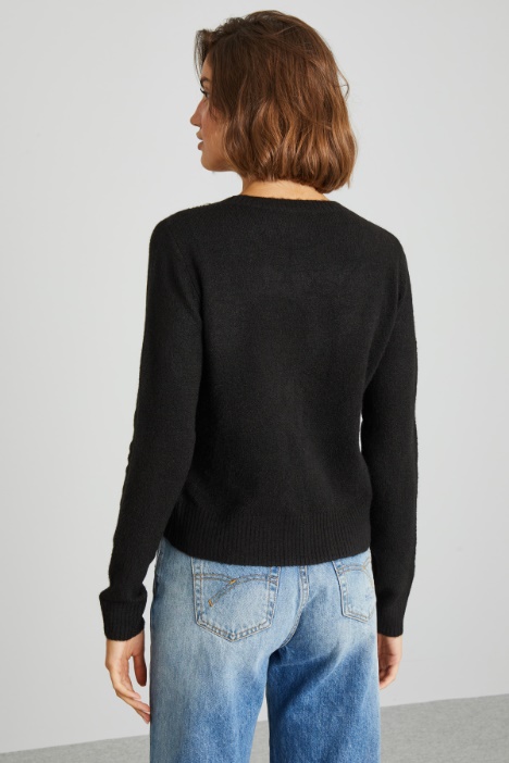 Maglia con strass e perline