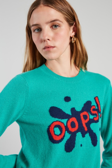 Maglia cropped con intarsio