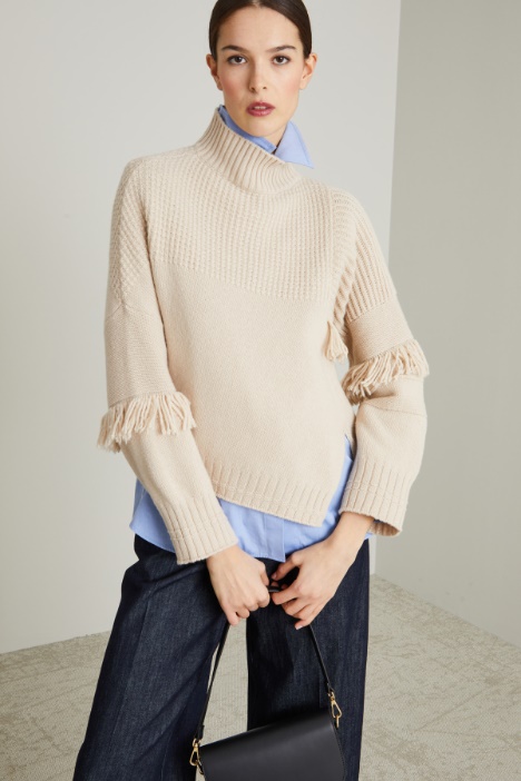 Maglia in lana con frange - Intrend
