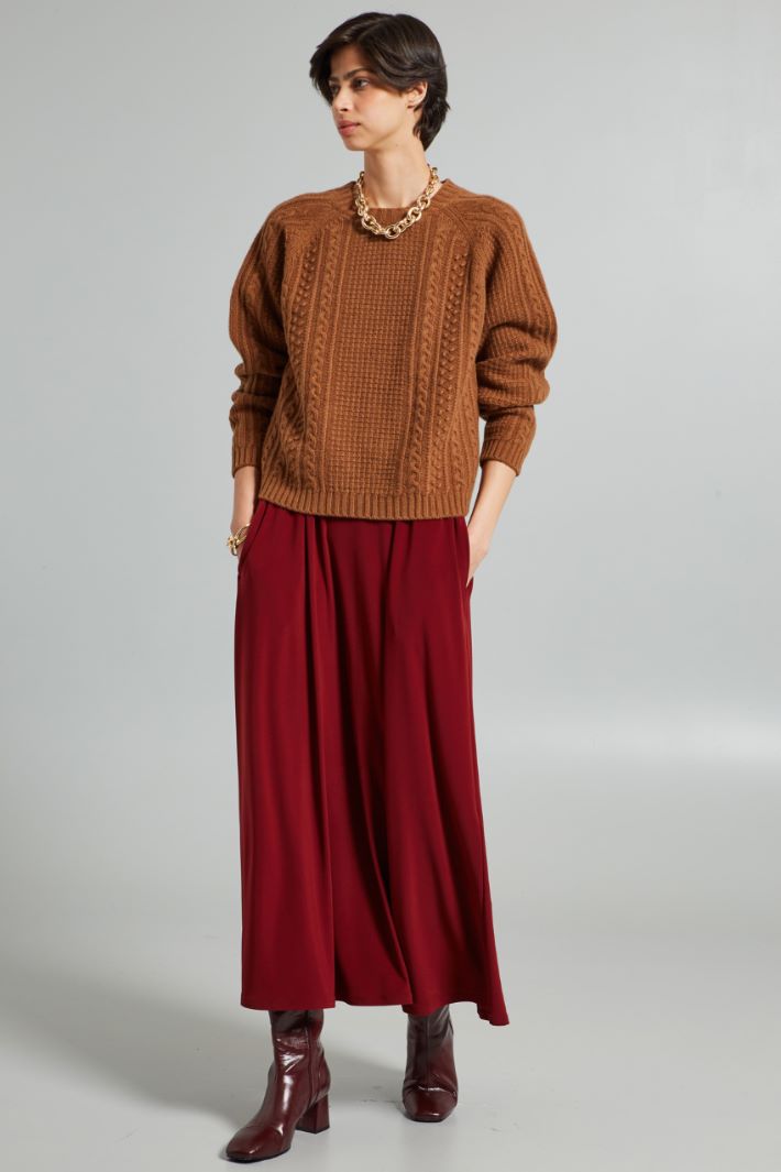 Multi-knit pattern sweater Intrend