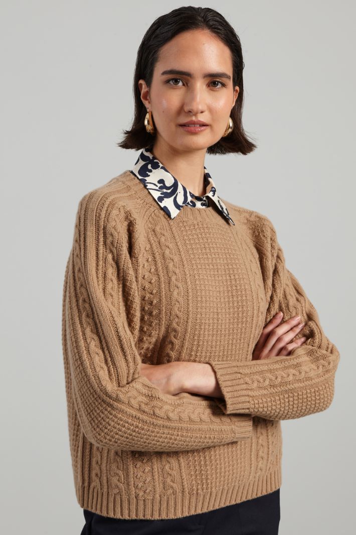 Multi-knit pattern sweater Intrend - 3