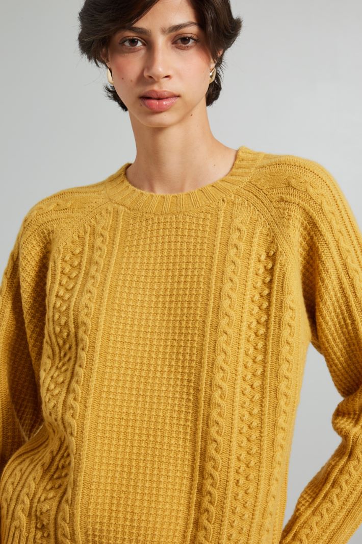 Multi-knit pattern sweater Intrend - 4