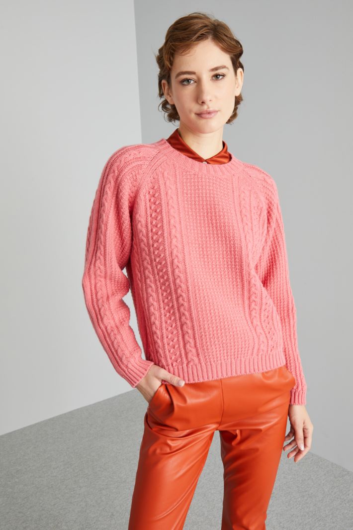 Multi-knit pattern sweater Intrend - 3