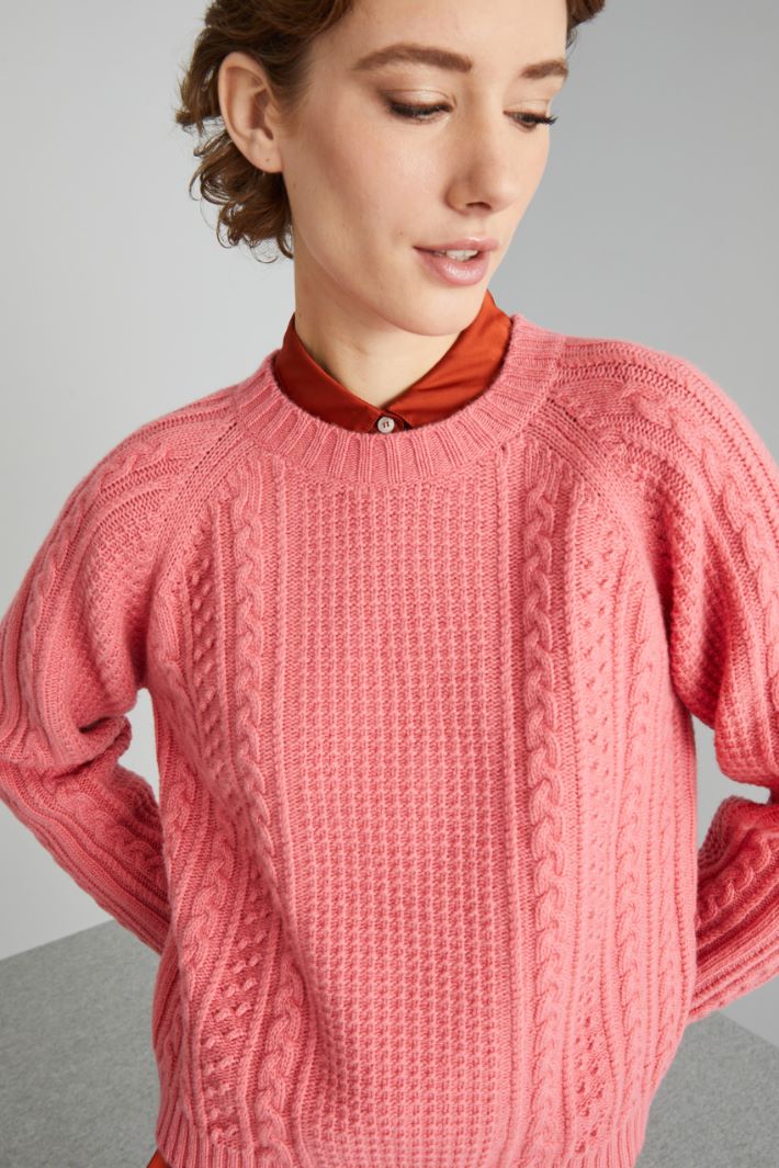 Multi-knit pattern sweater Intrend - 4