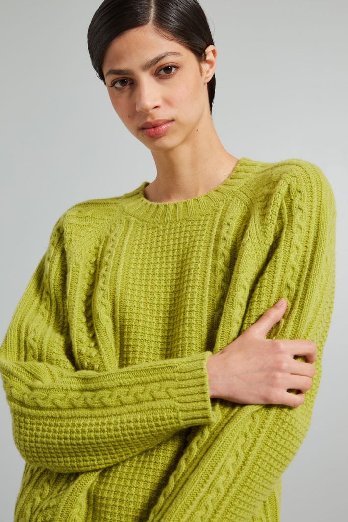 Multi-knit pattern sweater Intrend - 4