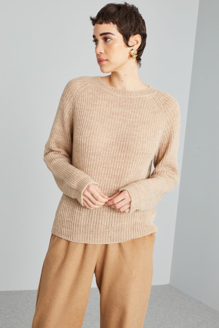 Rib-knit alpaca sweater Intrend - 3