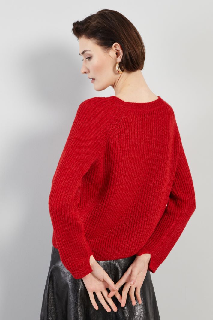 Rib-knit alpaca sweater Intrend - 2