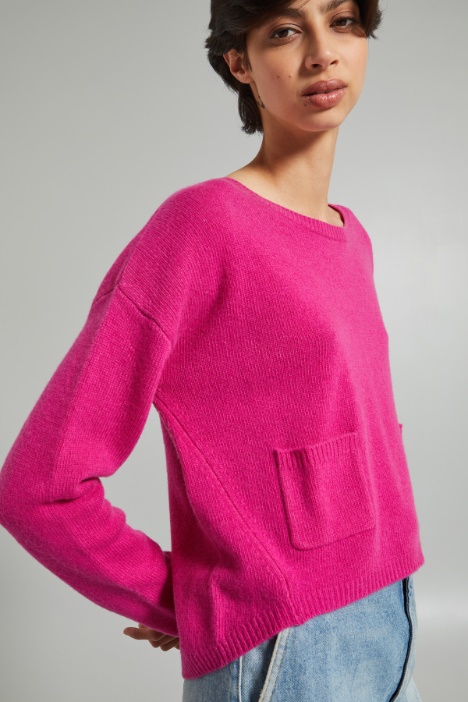 Maglia boxy con taschini