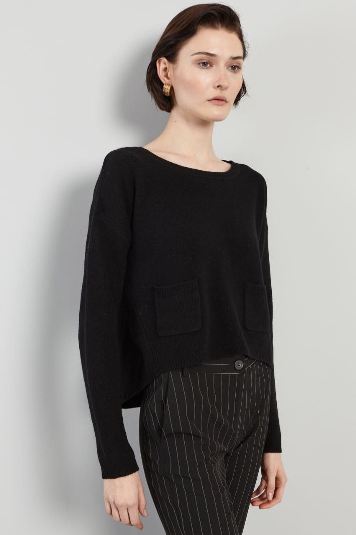 Boxy fit sweater with pockets Intrend - 3