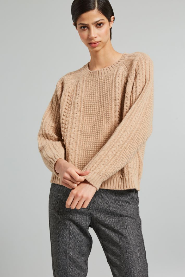 Multi-knit pattern sweater Intrend - 3