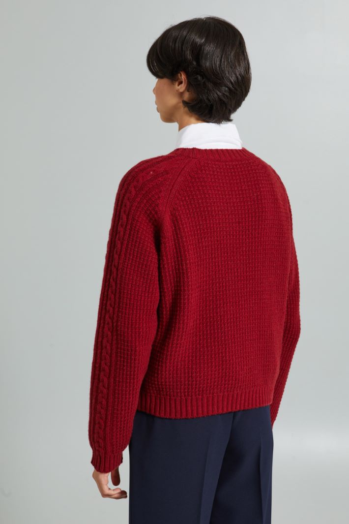 Multi-knit pattern sweater Intrend - 2