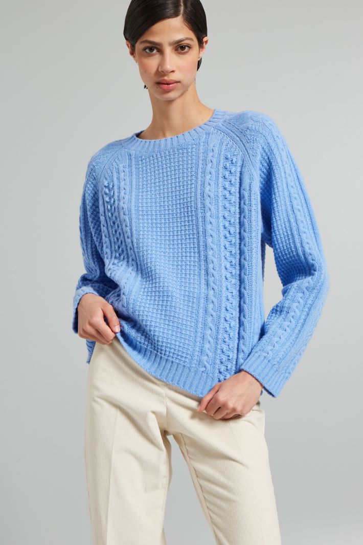 Multi-knit pattern sweater Intrend - 3