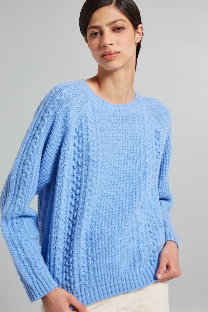 Multi-knit pattern sweater Intrend - 4