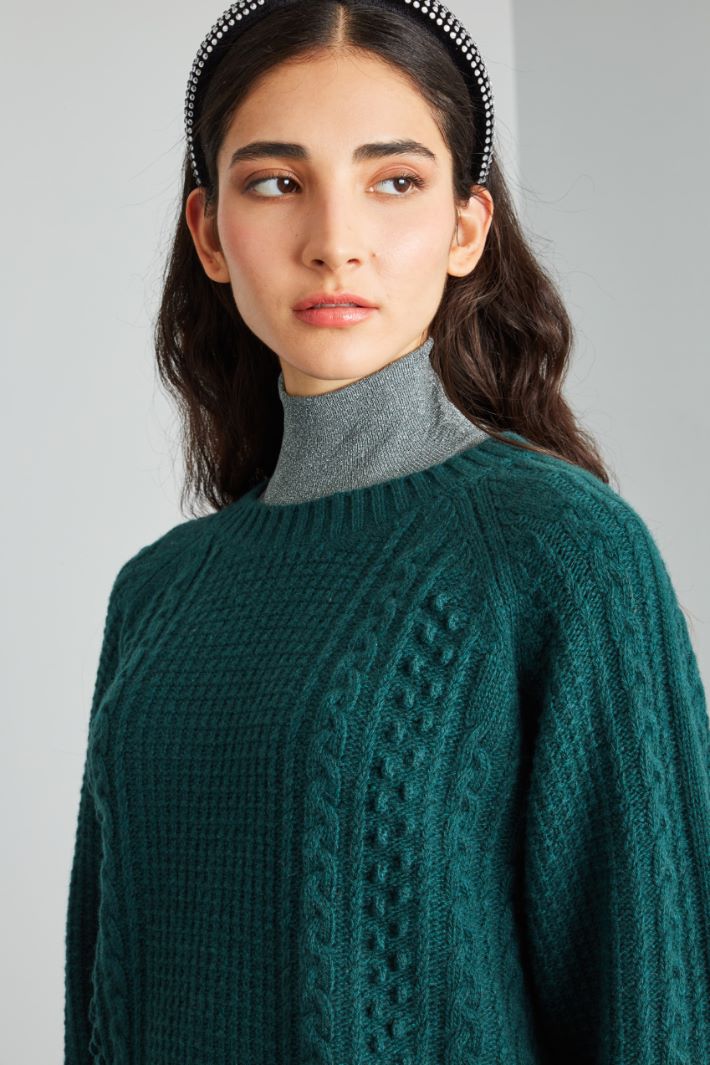 Multi-knit pattern sweater Intrend - 4