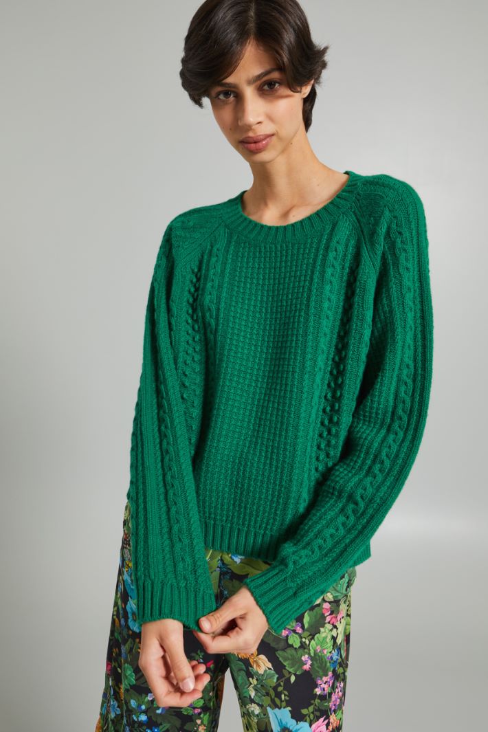 Multi-knit pattern sweater Intrend - 3