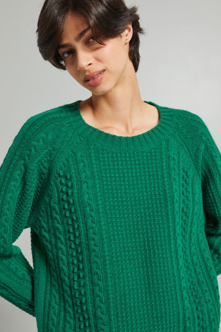 Multi-knit pattern sweater Intrend - 4