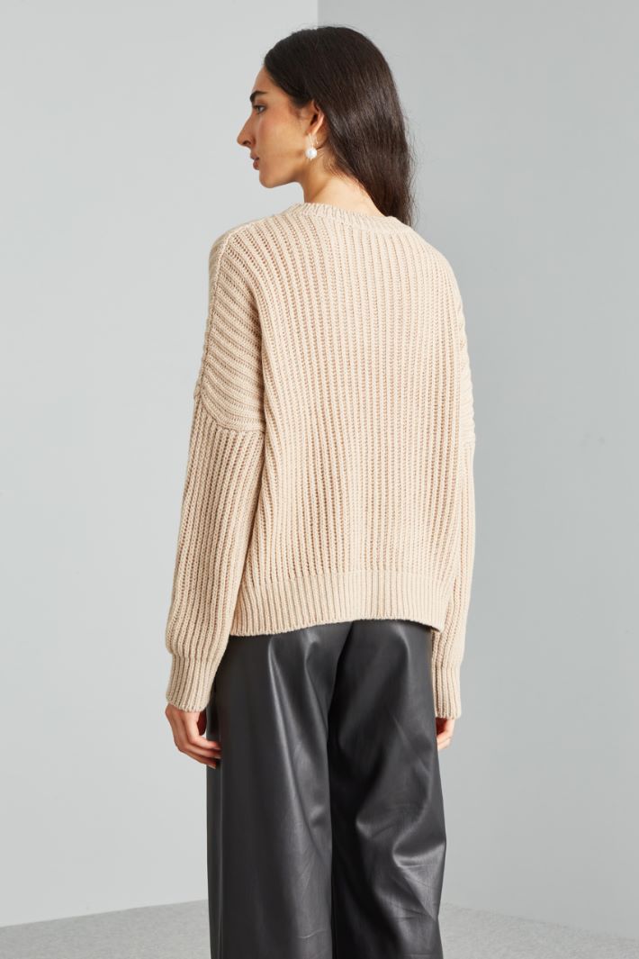 Rib-knit pure wool sweater Intrend - 2