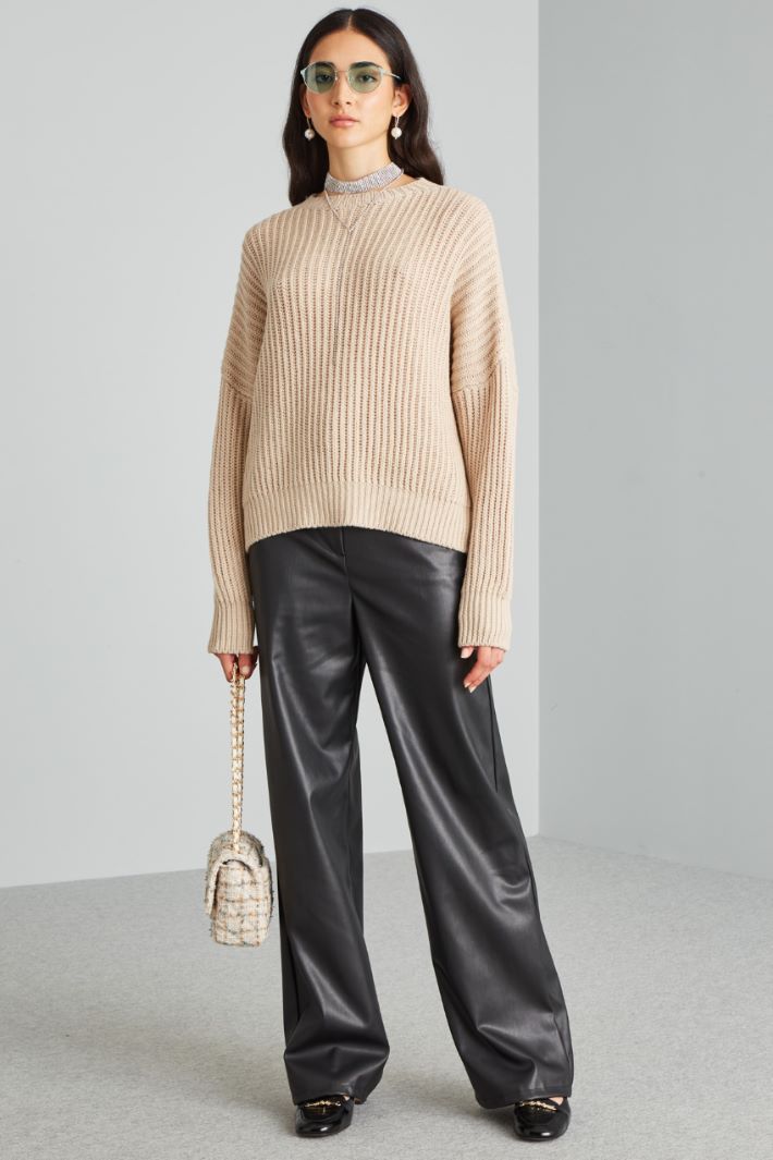 Rib-knit pure wool sweater Intrend