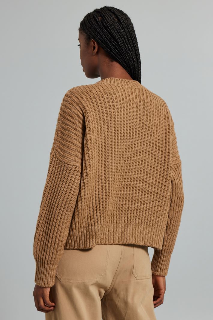 Rib-knit pure wool sweater Intrend - 2