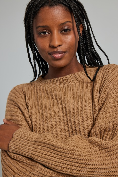 Maglia in pura lana a coste