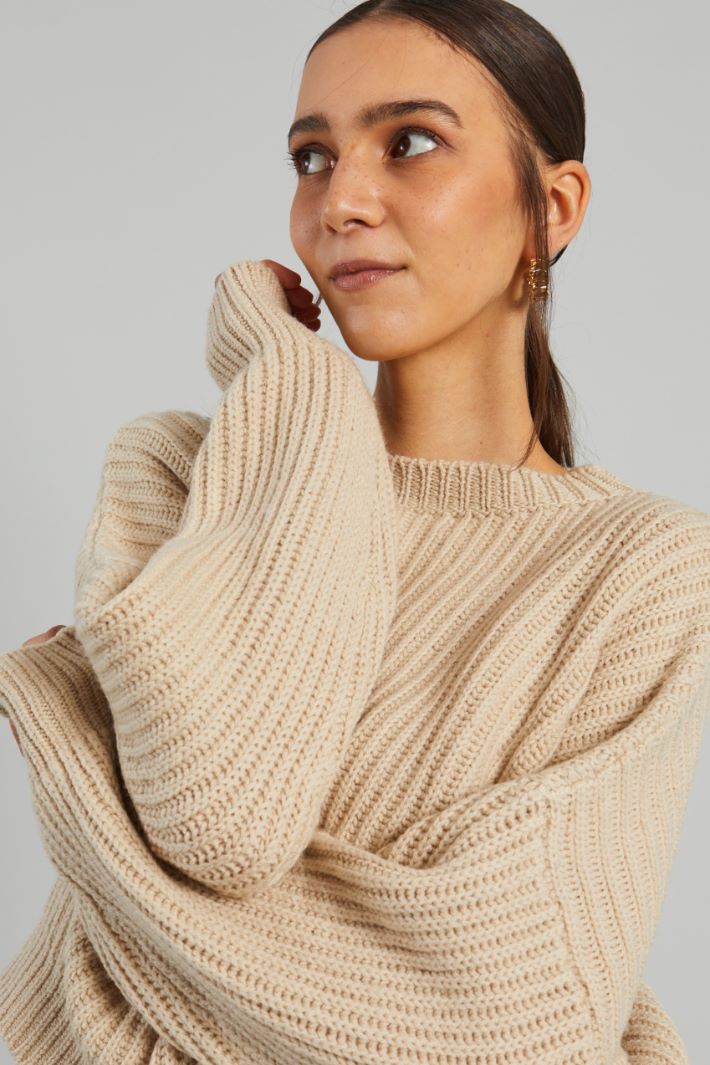 Rib-knit pure wool sweater Intrend - 4