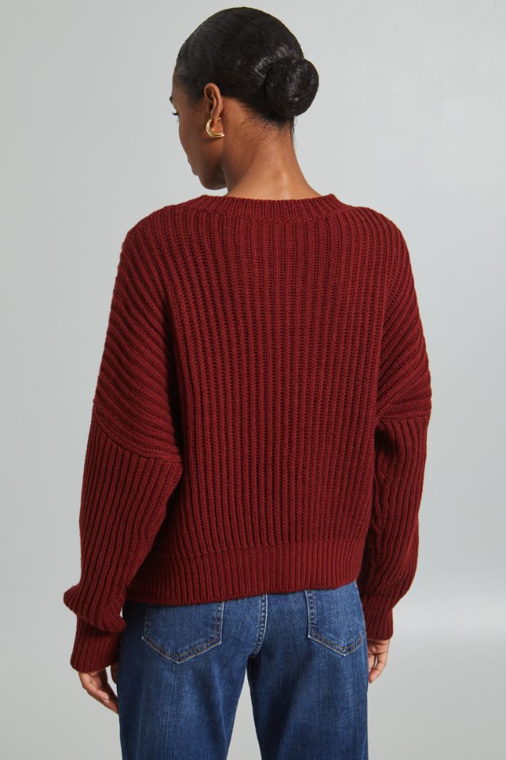 Rib-knit pure wool sweater Intrend - 2