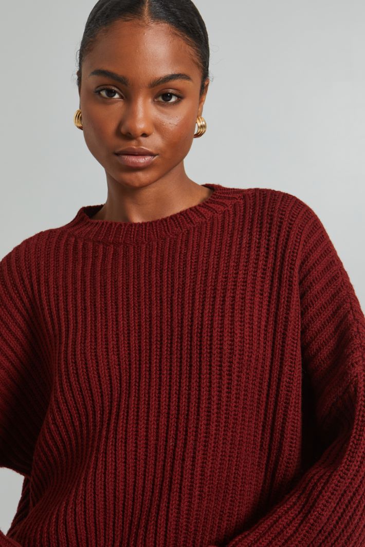 Rib-knit pure wool sweater Intrend - 4