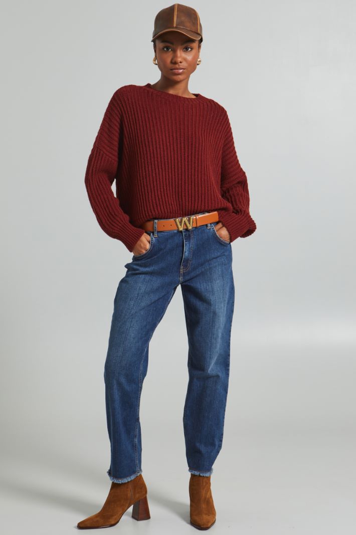 Rib-knit pure wool sweater Intrend